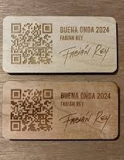Custom Scannable QR Code on Wood Card